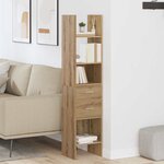 vidaXL Bibliothèque chêne artisanal 40 x 35 x 180 cm Bois d'ingénierie