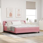 vidaXL Lit à ressorts avec tête de lit Rose 180 x 200 cm Velours