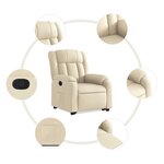 vidaXL Fauteuil inclinable Crème Tissu