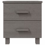 vidaXL Table de chevet HAMAR Gris clair 40x35x44 5 cm Bois pin massif