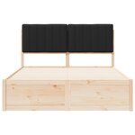 vidaXL Cadre de lit avec tête de lit rembourrée Noir 135 x 190 cm