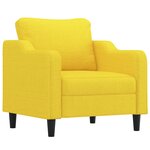 vidaXL Ensemble de canapés 4 Pièces avec coussins Jaune clair Tissu