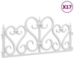 vidaXL Bordures de pelouse 17 Pièces Blanc 10 m PP