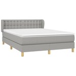 vidaXL Sommier à lattes de lit avec matelas Gris clair 140x190cm Tissu