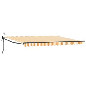 vidaXL Auvent rétractable électrique Orange et Blanc 5 x 3 m