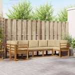 vidaXL Ensemble de canapés d'extérieur 7 pc Naturel et Beige