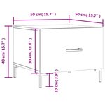 vidaXL Tables basses 2 Pièces chêne fumé 50x50x40 cm bois d'ingénierie