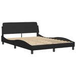 vidaXL Cadre de lit avec LED sans matelas Hvar noir 140x190 cm