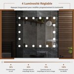 Miroir maquillage hollywood-18 ampoules led tactile grossissement 3x éclairage blanc froid/chaud/neutre 20_0006305