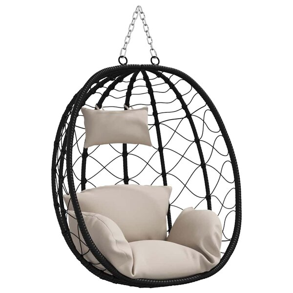 vidaXL Chaise suspendue polyrotin 91 x 54 5 x 107 cm Taupe