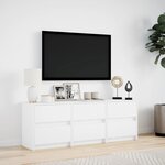 vidaXL Meuble TV avec LED blanc 140x34x50 cm bois d'ingénierie