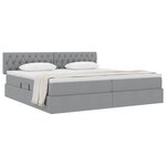 vidaXL Lit avec rangement et matelas Gris clair 200 x 200 cm Velours