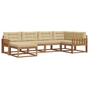 vidaXL Ensemble de canapés d'extérieur 6 pc Naturel et Beige