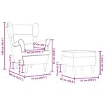 vidaXL Fauteuil avec repose-pied Gris foncé Tissu