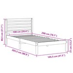 vidaXL Cadre de lit Marron 75 x 190 cm Bois massif en pin