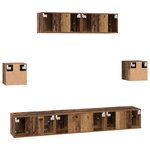 vidaXL Ensemble meuble TV 7 Pièces Bois ancien 80 x 30 x 30 cm