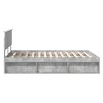 vidaXL Cadre de lit Béton 140 x 200 cm Bois d'ingénierie