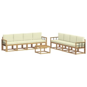 vidaXL Ensemble de canapés d'extérieur 9 pc Blanc et crème