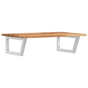 vidaXL Étagère de vasque murale acier et bois massif d'acacia