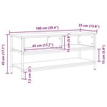 vidaXL Meuble TV chêne artisanal 100 x 35 x 45 cm Bois d'ingénierie
