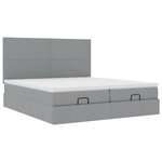 VidaXL Cadre de lit ottoman et matelas gris clair 180x200cm tissu