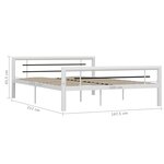 vidaXL Cadre de lit sans matelas blanc et noir métal 160x200 cm