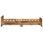 vidaXL Cadre de lit Bois ancien 200 x 200 cm Bois d'ingénierie