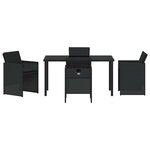 vidaXL Ensemble de salle à manger pour jardin 5 Pièces Noir Poly rotin