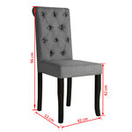 vidaXL Chaises à manger lot de 4 gris foncé tissu
