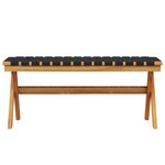 vidaXL Banc de jardin noir bois massif d'acacia et tissu
