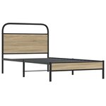 vidaXL Cadre de lit sans matelas 100x200 cm chêne fumé bois ingénierie