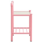 vidaXL Tables de chevet 2 Pièces Rose et transparent Métal et verre