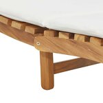 vidaXL Transat Blanc crème 188 x 55 x 59 cm Bois de teck solide