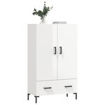 vidaXL Buffet haut blanc brillant 69 5x31x115 cm bois d'ingénierie
