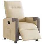 vidaXL Fauteuil inclinable électrique Crème Tissu