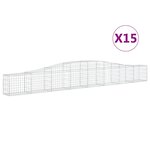 vidaXL Paniers à gabions arqués 15 Pièces 400x30x40/60 cm Fer galvanisé