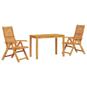 vidaXL Ensemble de salle à manger pour jardin 3 Pièces Marron