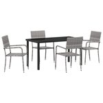 vidaXL Ensemble de jardin de 5 pièces en gris poly rattan