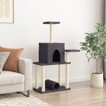 vidaXL Arbre à chat avec griffoirs en sisal gris foncé 122 cm