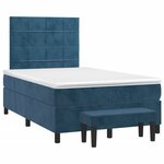 vidaXL Sommier à lattes de lit et matelas bleu foncé 120x190cm velours