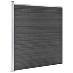 vidaXL Ensemble de panneau de clôture WPC 1564x186 cm Noir