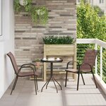 vidaXL Chaises empilables de jardin lot de 2 Marron Tissu textilène