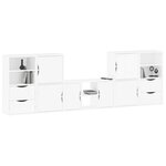 vidaXL Meubles TV 5 Pièces avec rangement ODDA blanc bois de pin massif
