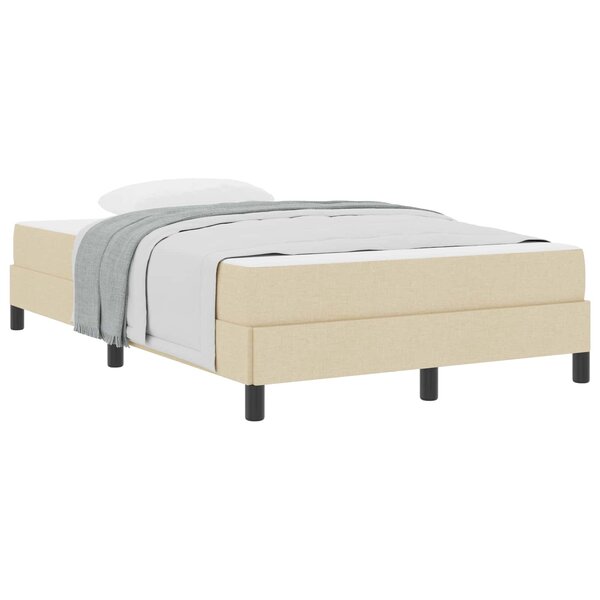 vidaXL Lit à ressorts avec matelas Crème 120 x 190 cm tissu