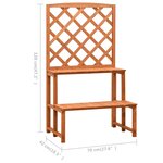 vidaXL Support de plantes et treillis Orange 70x42x120cm Bois de sapin