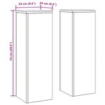 Supports de plantes d'extérieur vidaXL Pilier 2 Pièces 24x24x75 cm Acier inoxydable