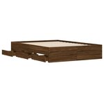 vidaXL Cadre de lit avec tiroirs sans matelas chêne marron 135x190 cm