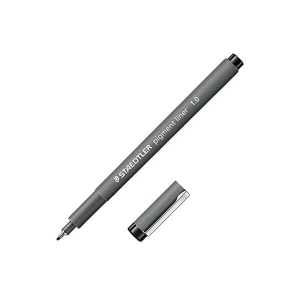 Stylo feutre à pigment tracé1 0 mm noir x 10 staedtler