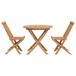 vidaXL Set de bistro de jardin pliant en 3 pièces en bois d'acacia massif