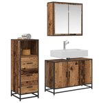 vidaXL Ensemble de mobilier de salle de bain 3 Pièces Bois Ancien